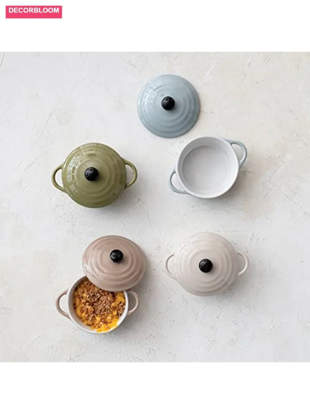 Stoneware Mini Bake Pans with Lids Set of 4 Dishwasher Safe
